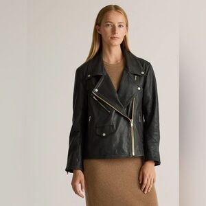 Quince 100% Leather Oversized Biker Jacket